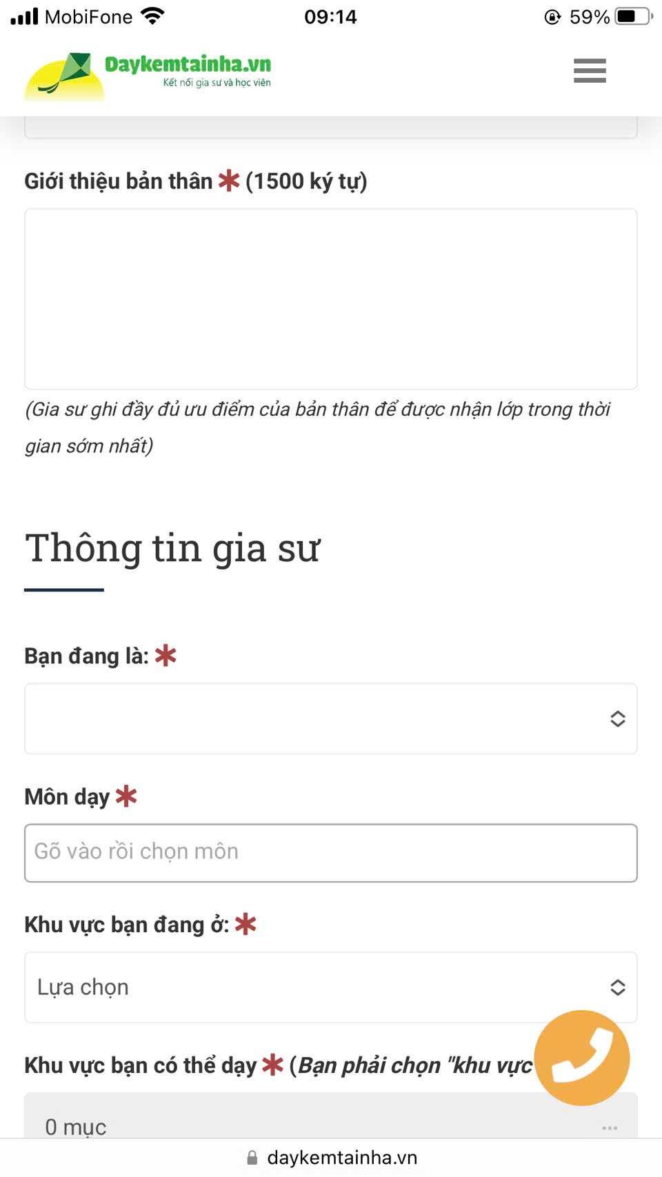 đăng ký làm gia sư 
